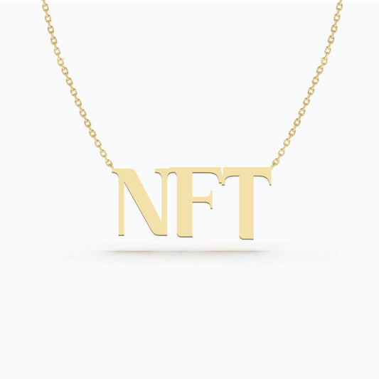 14k Gold NFT Necklace - Customized - Any letter is available