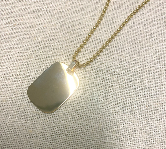 14K Dog Tag Personalized Necklace