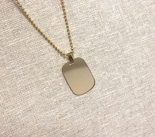 14K Dog Tag Personalized Necklace