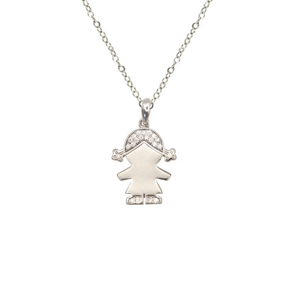 Sterling Silver Baby Girl Engraving Necklace