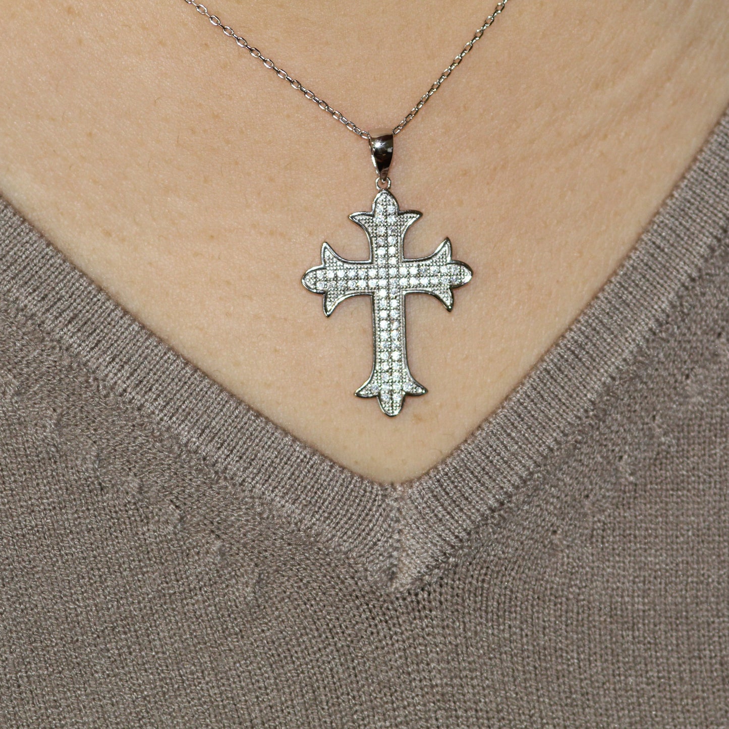 Diamond Cross Necklace with Diamonds