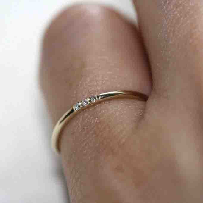 14k Tiny Trio Diamond Eternity Ring