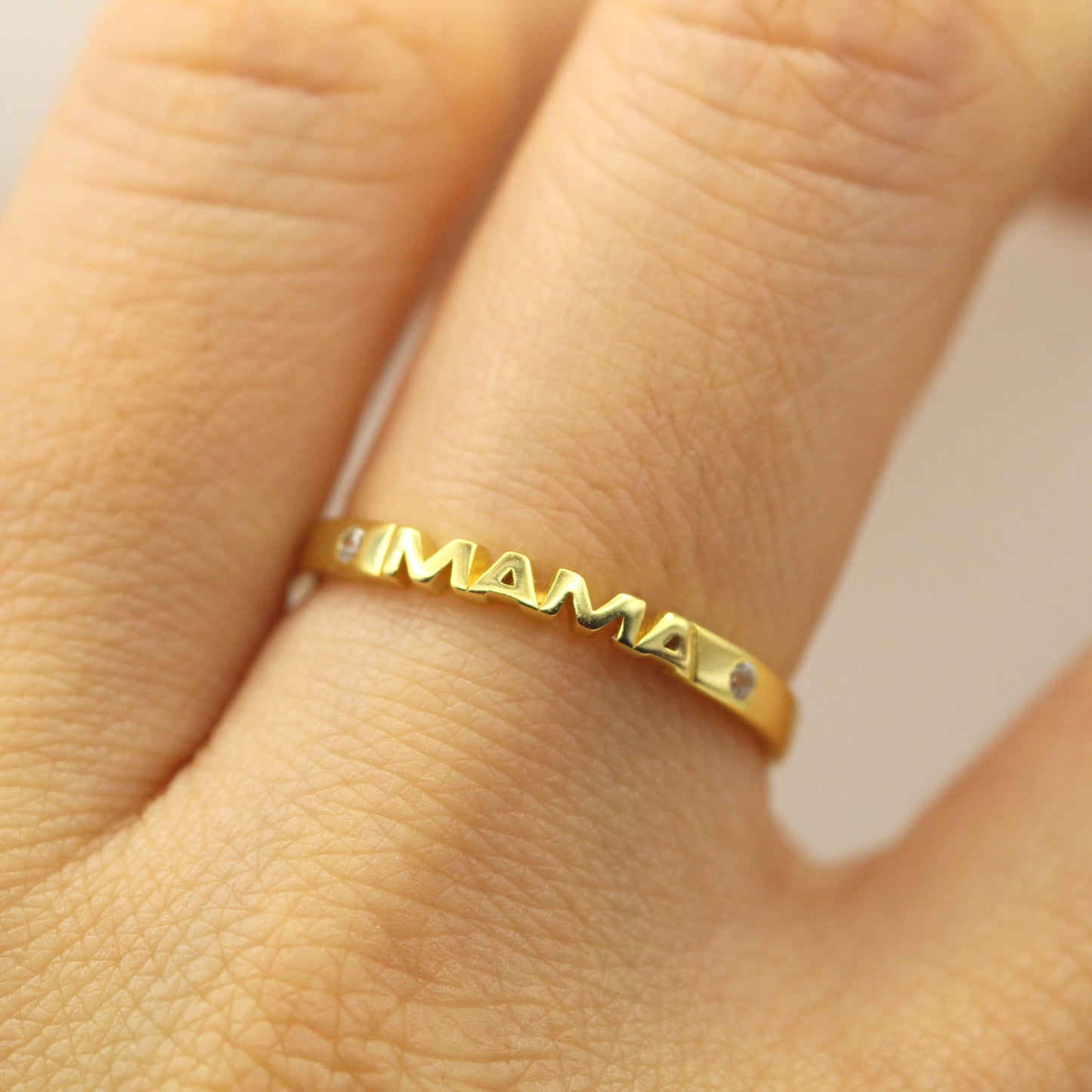 14k Mama Diamond Gold Ring