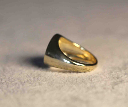 Diamond Engraving Signet Ring