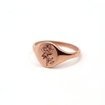 Rose Flower Yellow Solid Gold Ring