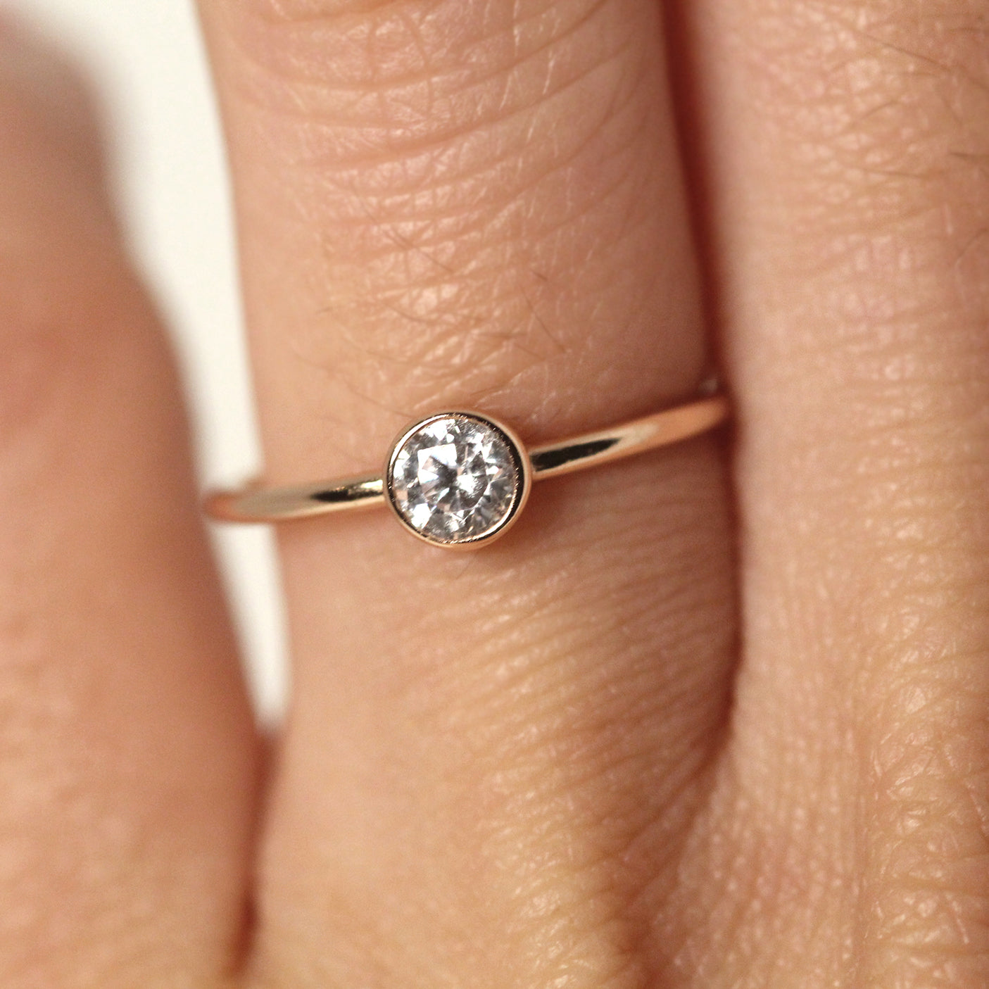 Solitaire Bezel Setting Diamond Engagement Ring
