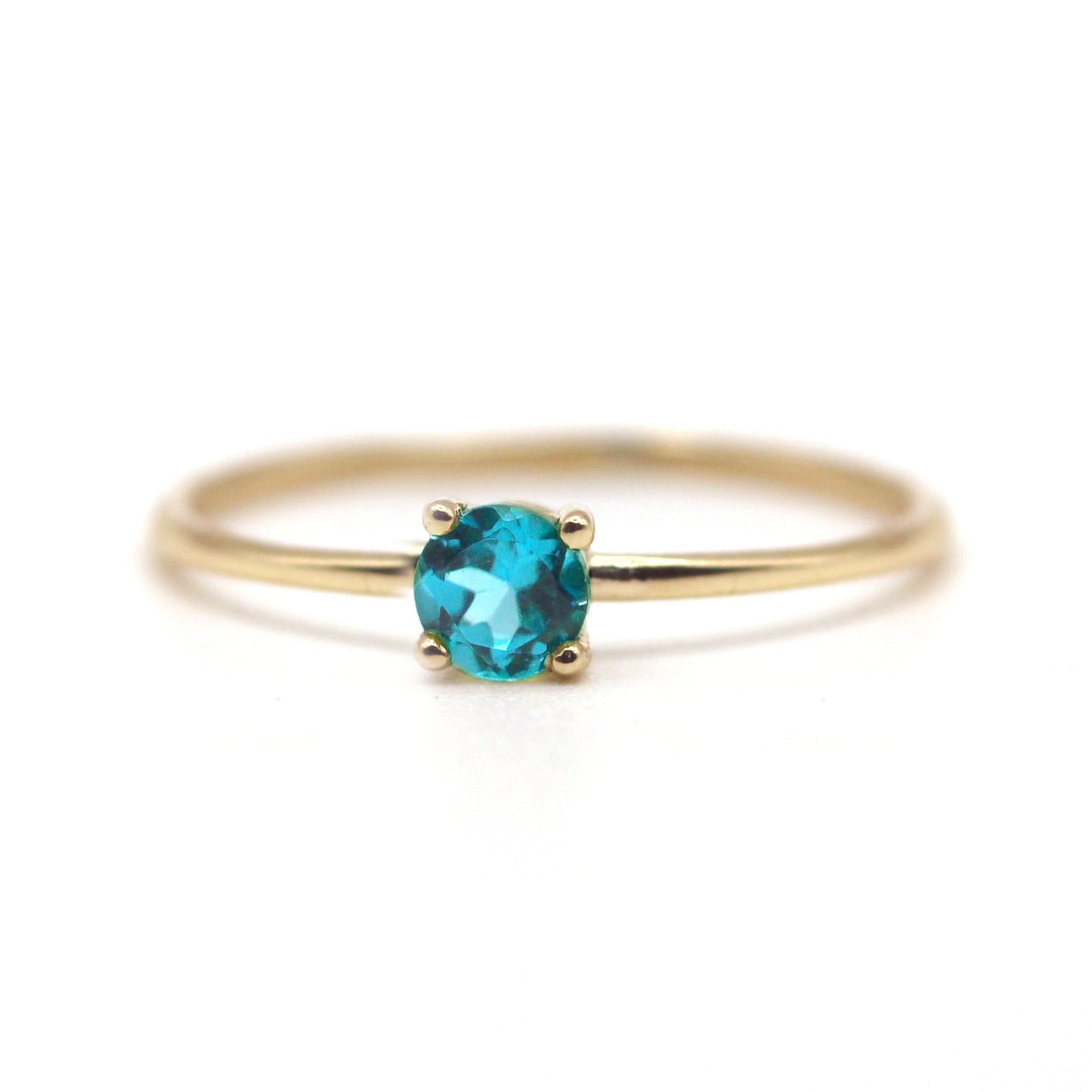 14k March Aquamarine Birthstone Gold Ring