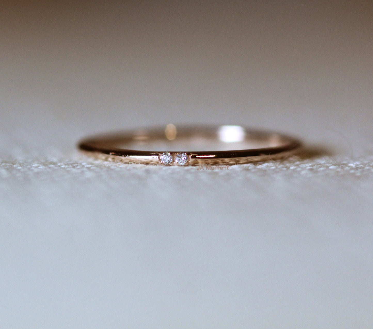 14k Tiny 2 Diamonds Ring