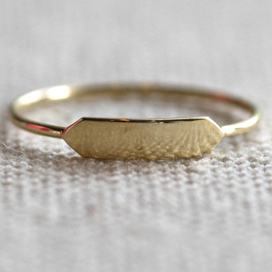 14k Customized Engraving Gold Ring