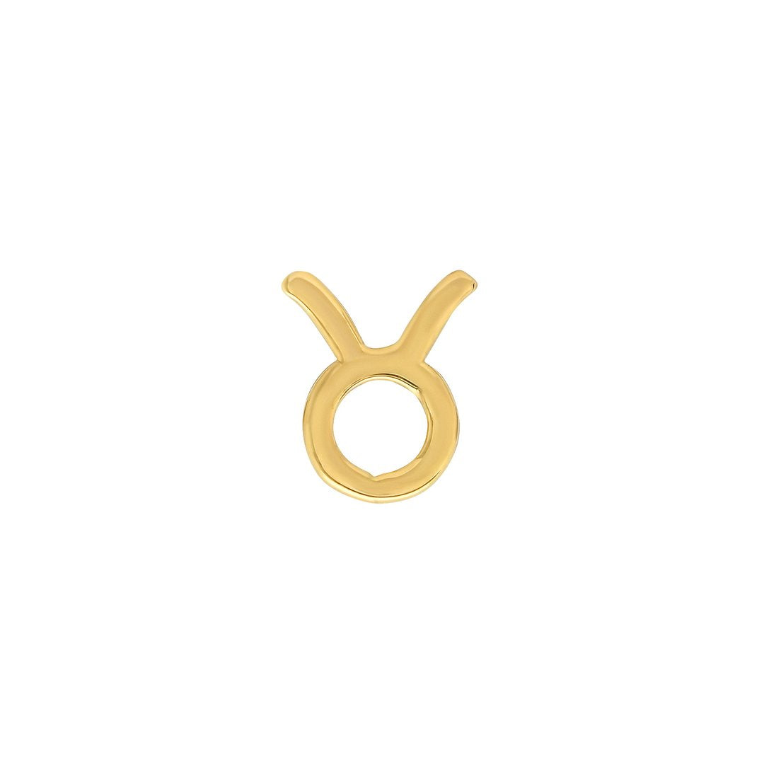 14k Gold Zodiac Earrings - Taurus Apr 21 - May 20