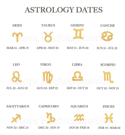 14k Gold Zodiac Earrings - Taurus Apr 21 - May 20