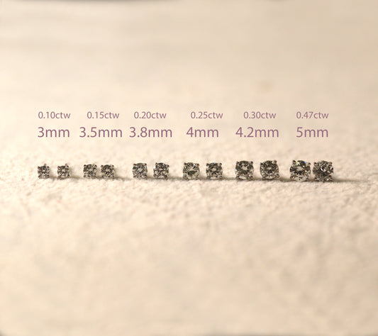 4mm ( 0.25ctw ) Natural Diamond Stud Earrings