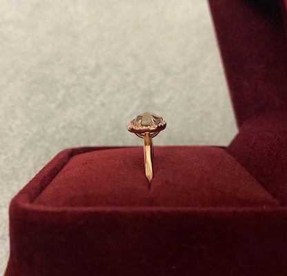 Brown Salt & Pepper Rose Cut Diamond Engagement Ring