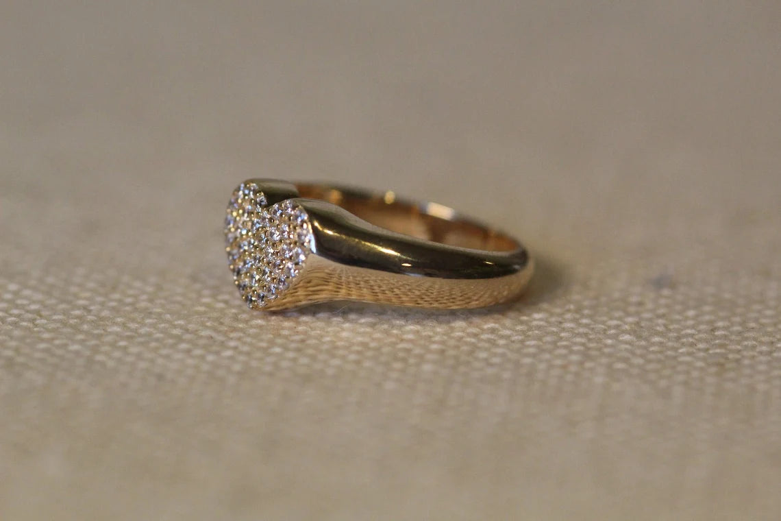 14k Diamond Heart Ring