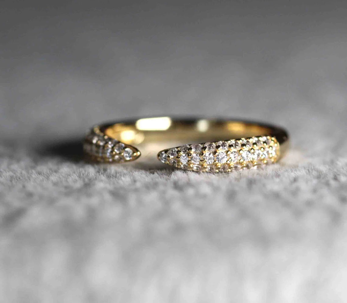 Pave Setting Open Cuff Ring
