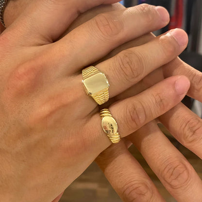 10k Gold Bold Signet Ring