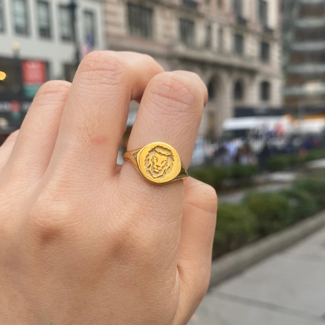 10k Lion Signet Ring – VicStone.NYC