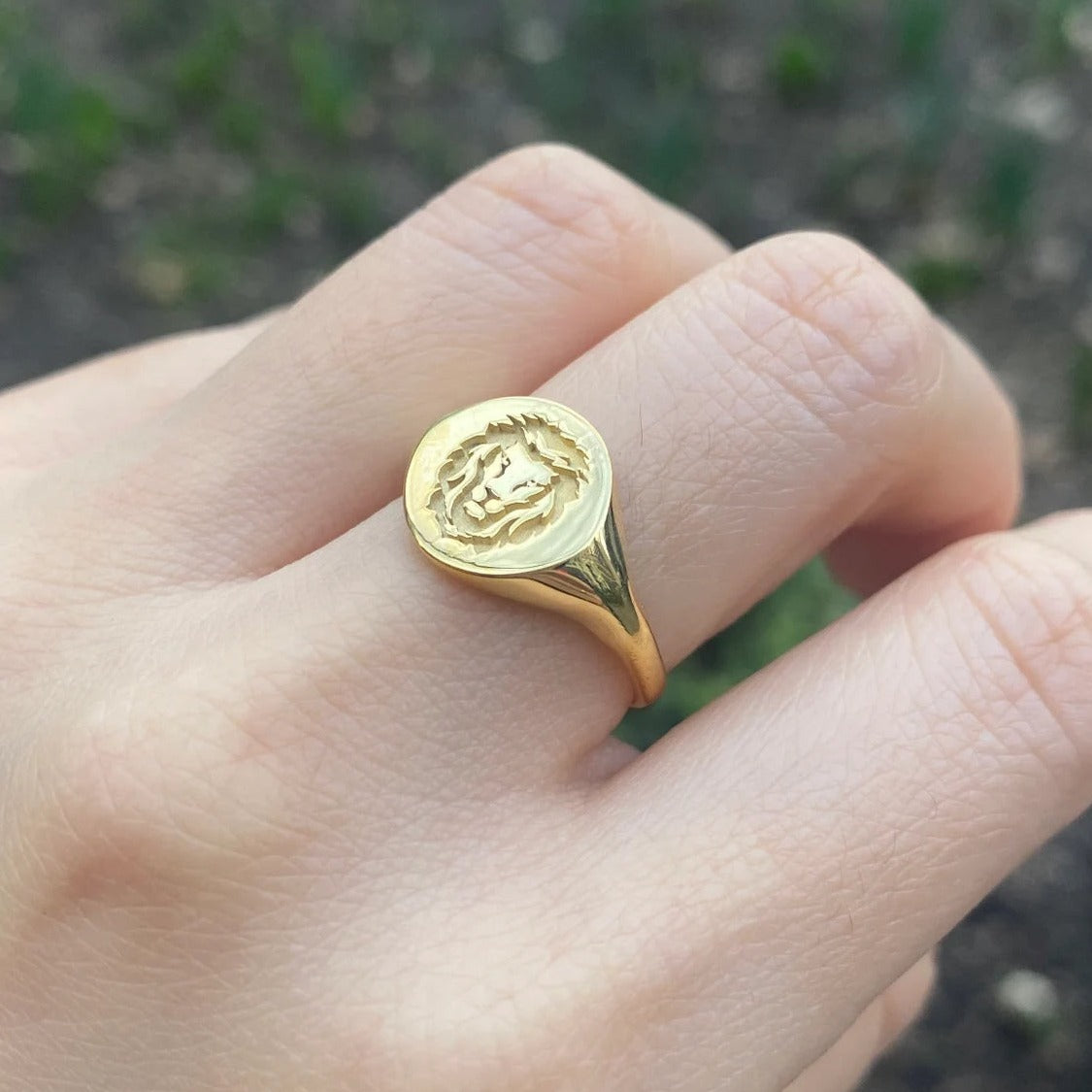 Amazon.com: 14K Gold Lion Head Signet Ring | 18K Gold Wild Animal Beast  Solid Band Ring | 10K Gold Handmade Custom Men Women Gift Jewelry :  Handmade Products