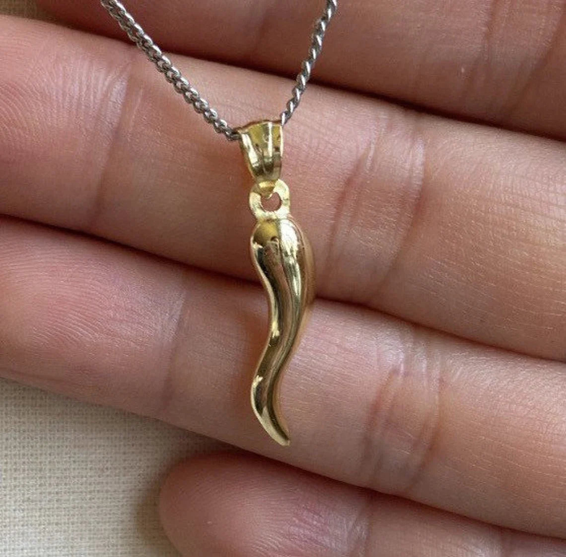 14k Yellow Horn Gold Necklace