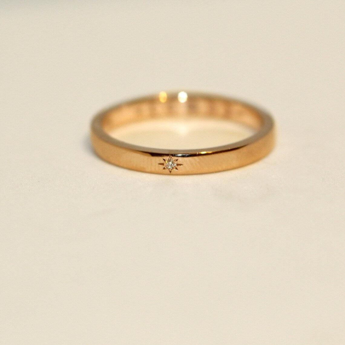 Customized Order for Benjamin Keomanyvong - 14k Star Diamond Moon Wedding Bandd, Ring Size 13.5