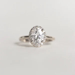 Natural Oval Cut Diamond Engagement Ring