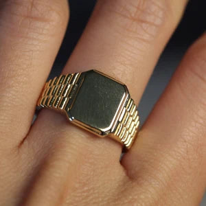 14k Gold Bold Signet Ring